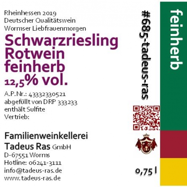 Schwarzriesling feinherb 2019
